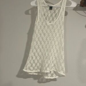 White Crochet Tank